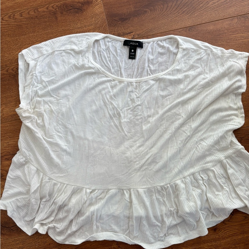 Aqua Bubble Tiered Mini Tee in Blue and White